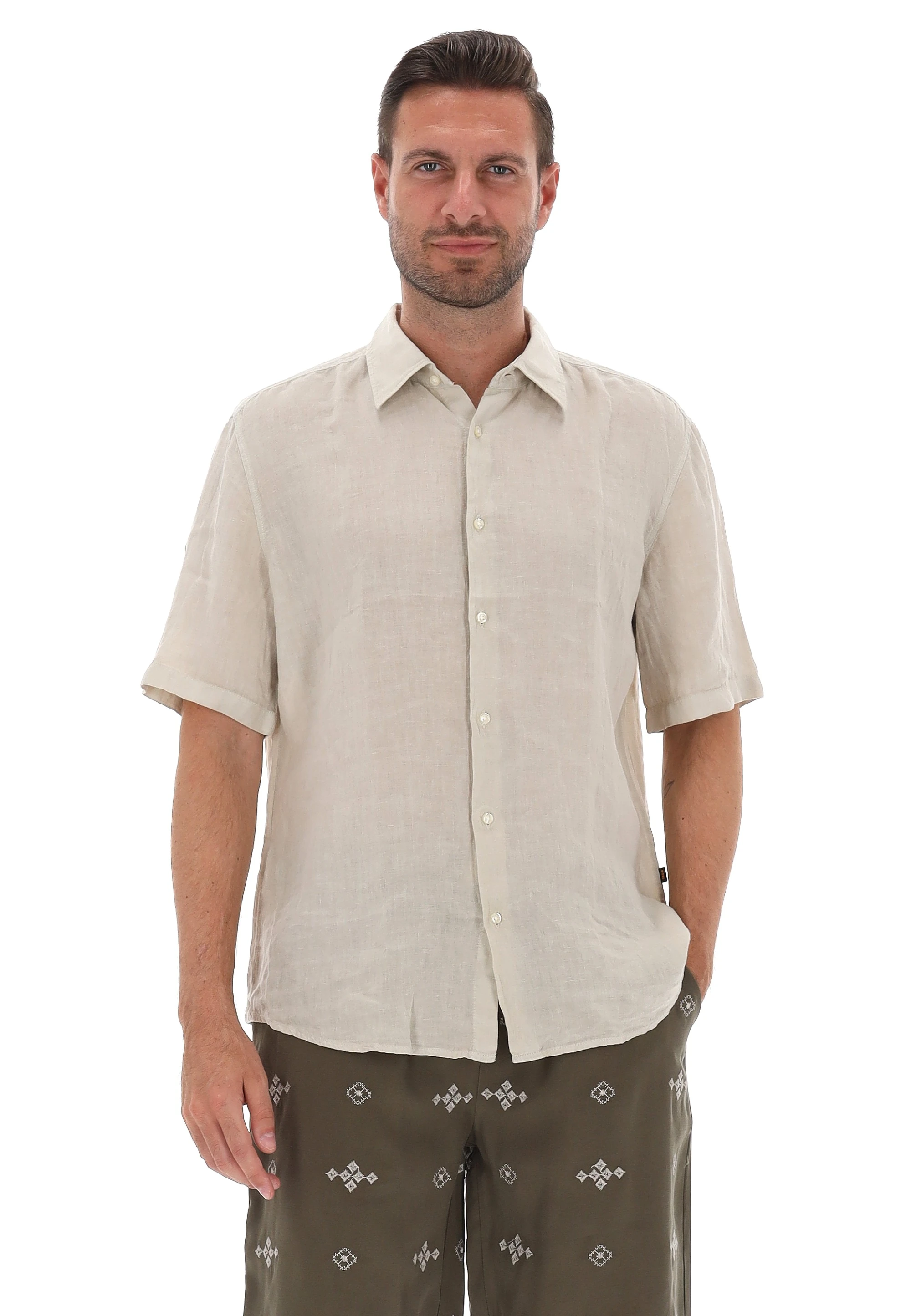 Camicia in lino Boss